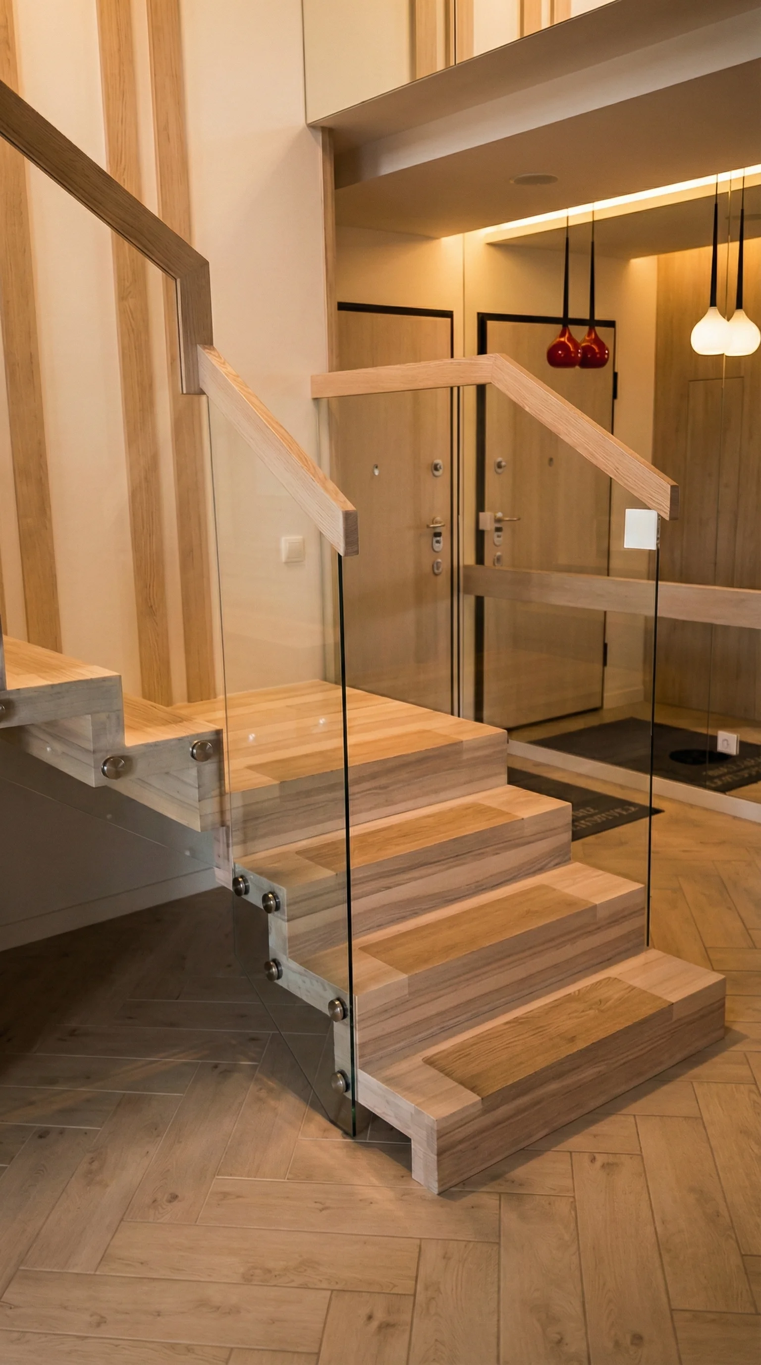 Schody dywanowe zabiegowe jesion - widok ogólny