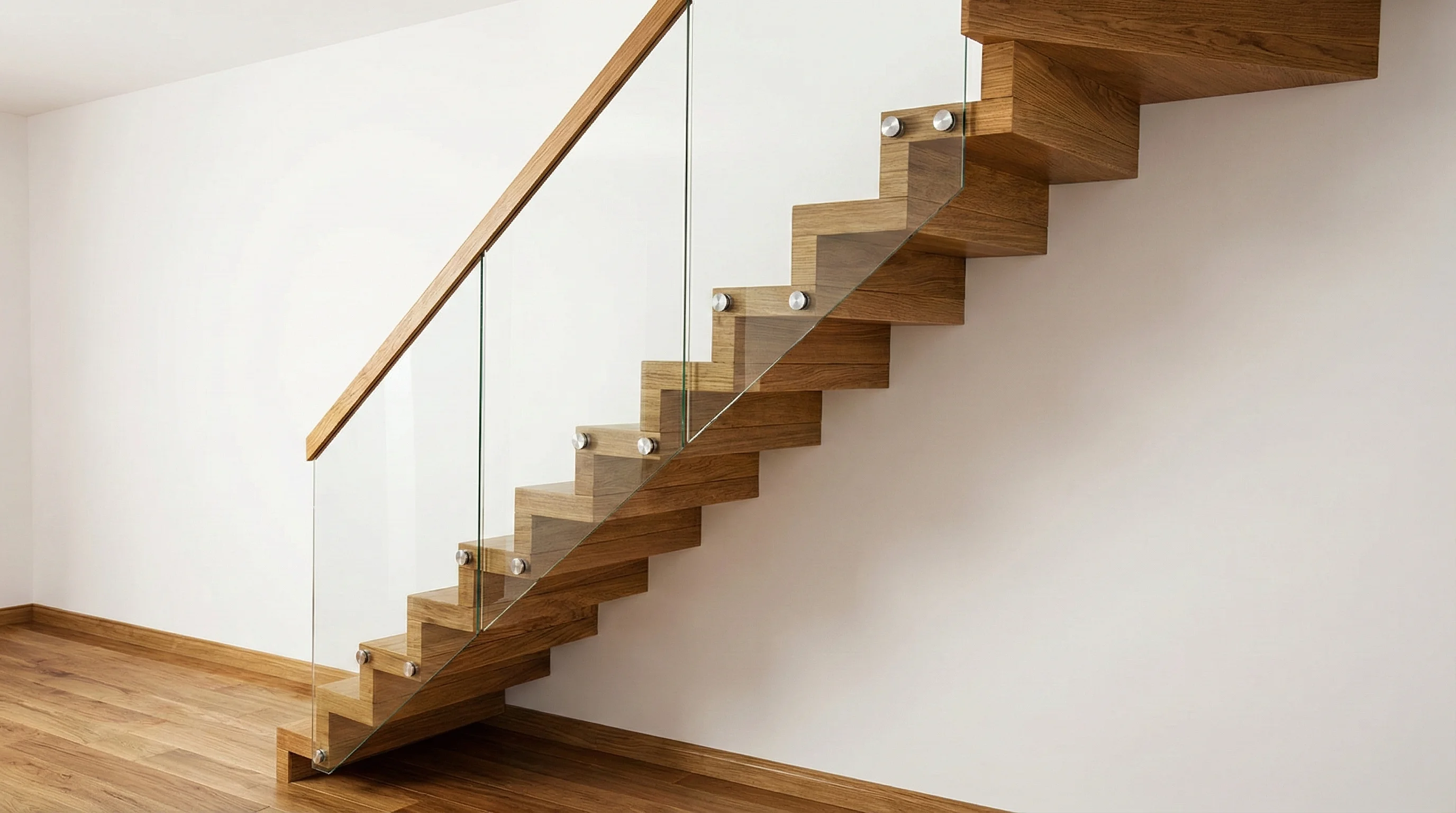 Stopnie jesionowe lakierowane