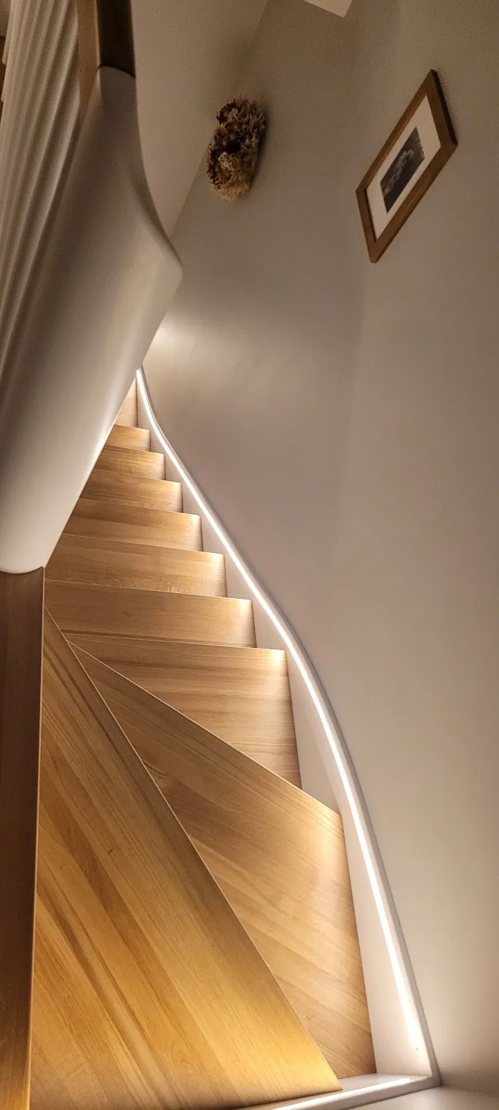 Zakręt schodów zabiegowych typu U z góry